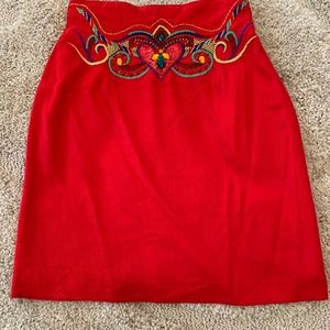 Vintage High-Waist Beaded Skirt